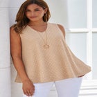 Stretch Cotton V-Neck Trapeze Tank image number null