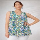 Stretch Cotton V-Neck Trapeze Tank image number null