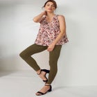 Stretch Cotton V-Neck Trapeze Tank image number null