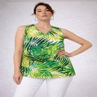 Stretch Cotton V-Neck Trapeze Tank image number null