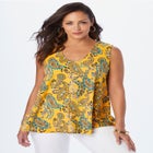 Stretch Cotton V-Neck Trapeze Tank image number null