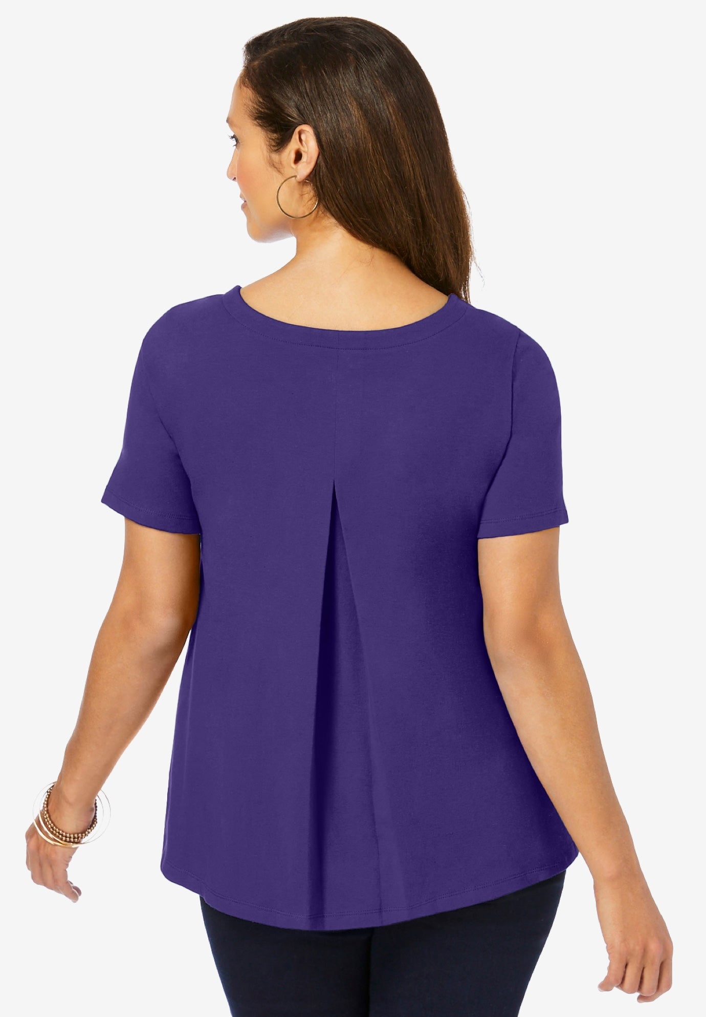 Stretch Cotton Trapeze Tee image number 1