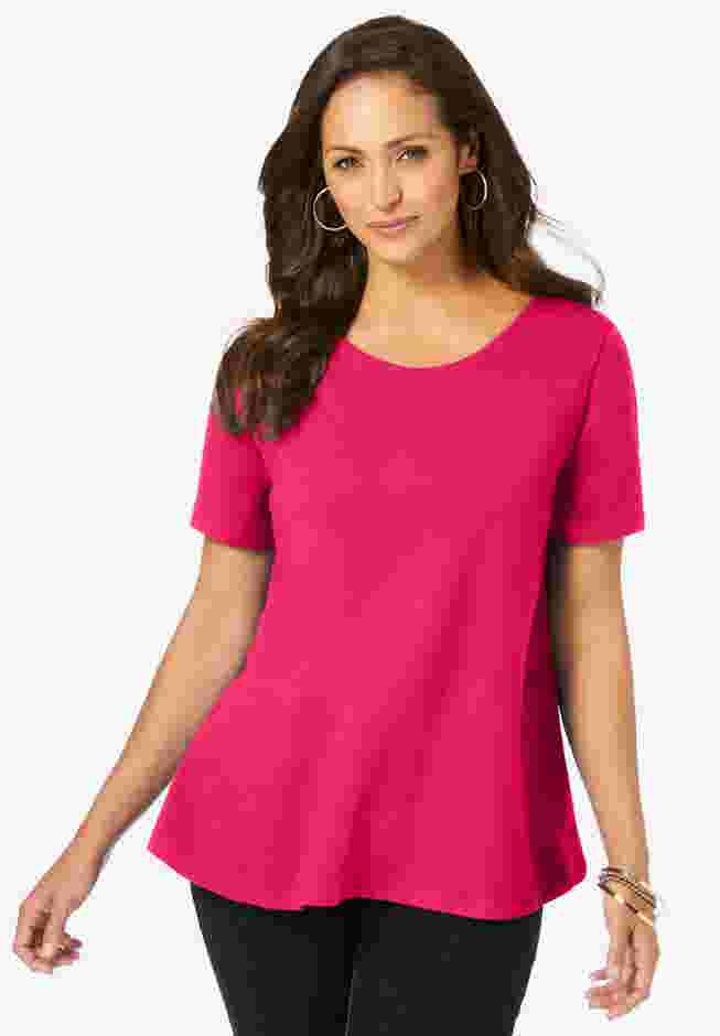 Stretch Cotton Trapeze Tee image number 0