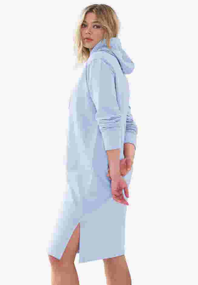 French Terry Hooded Sweatshirt Dress image number 2