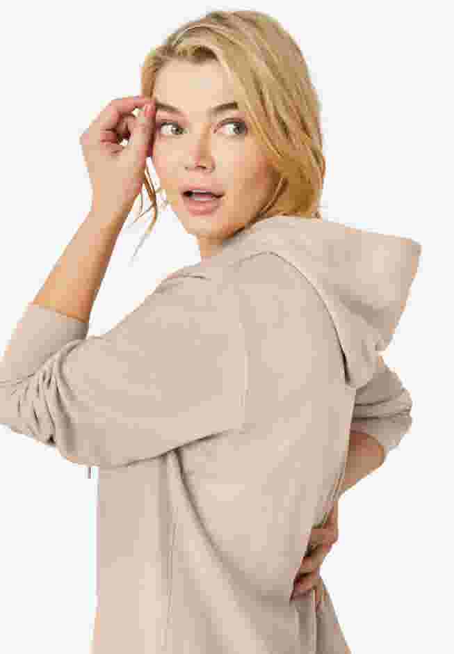 French Terry Hooded Sweatshirt Dress image number 3
