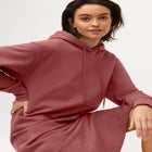 French Terry Hooded Sweatshirt Dress image number null