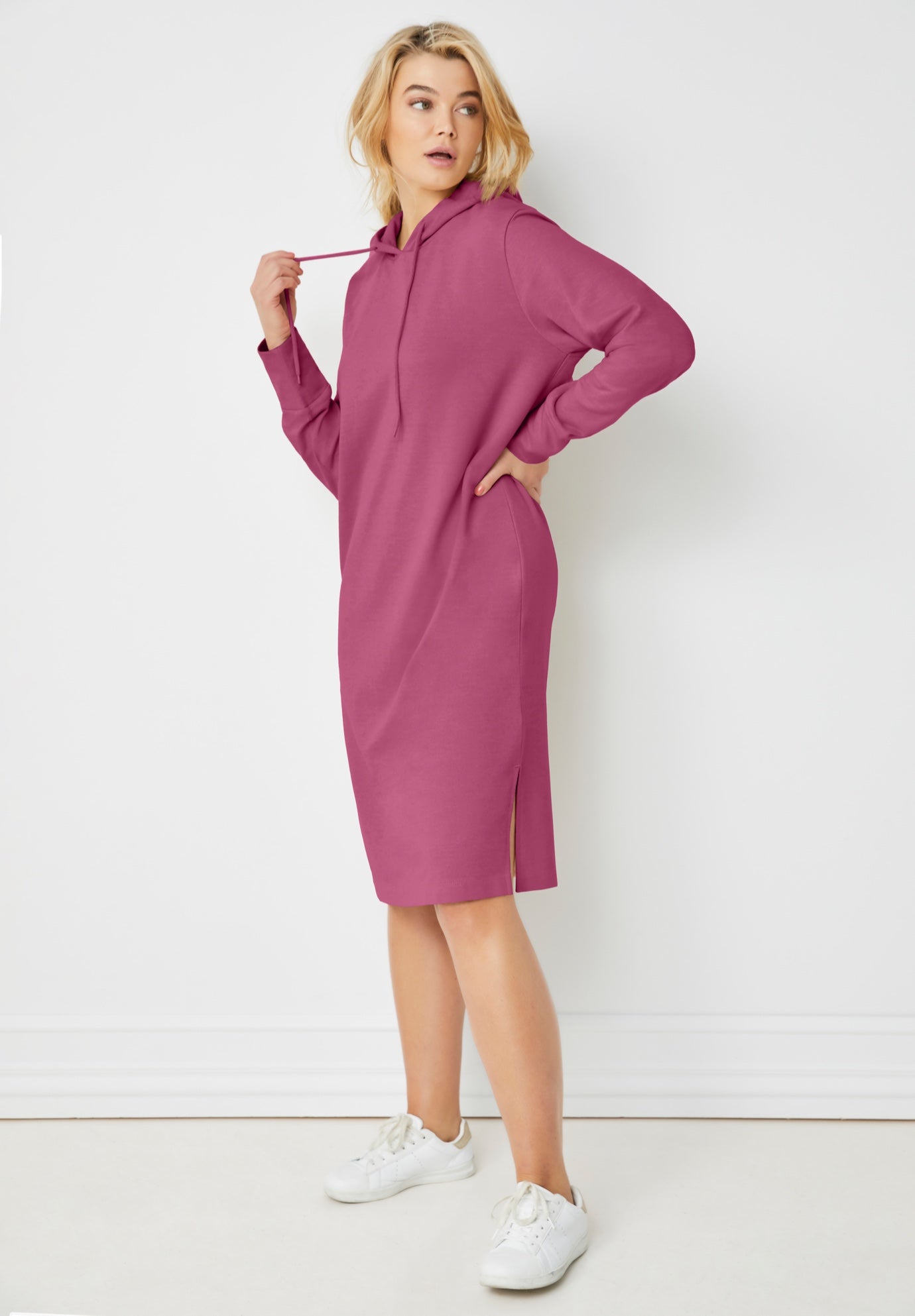 French Terry Hooded Sweatshirt Dress image number 0