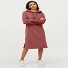 French Terry Hooded Sweatshirt Dress image number null