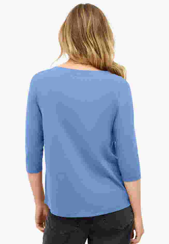 Boatneck Tee With Three-Quarter Sleeves image number 1