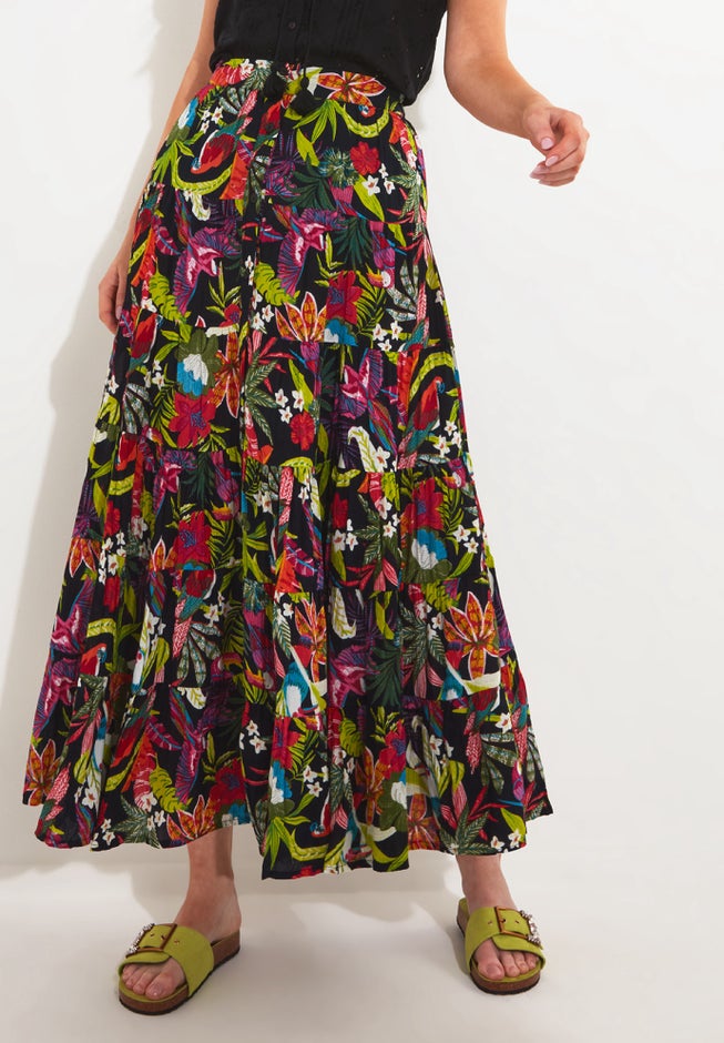 Tiered Maxi Skirt image number null