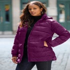 Plus Size Longer Lightweight Quilted Jacket image number null