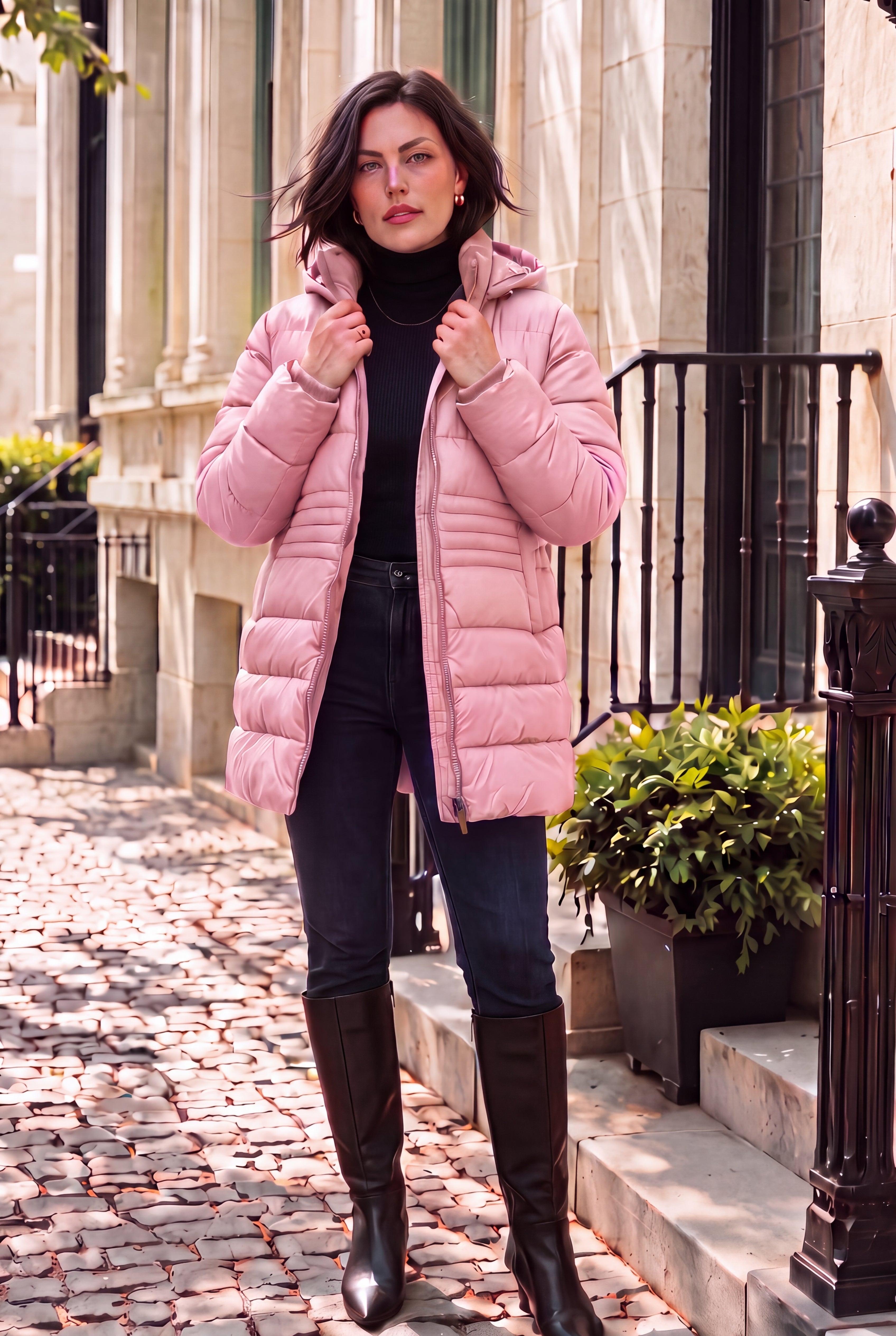 Plus Size Longer Lightweight Quilted Jacket image number 0