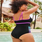 Chlorine Resistant Double Strap One Piece Swimsuit image number null