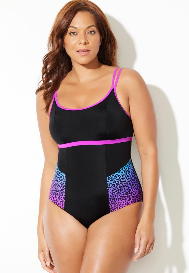Chlorine Resistant Double Strap One Piece Swimsuit image number 2