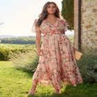  Tiered Chiffon Maxi Dress image number null