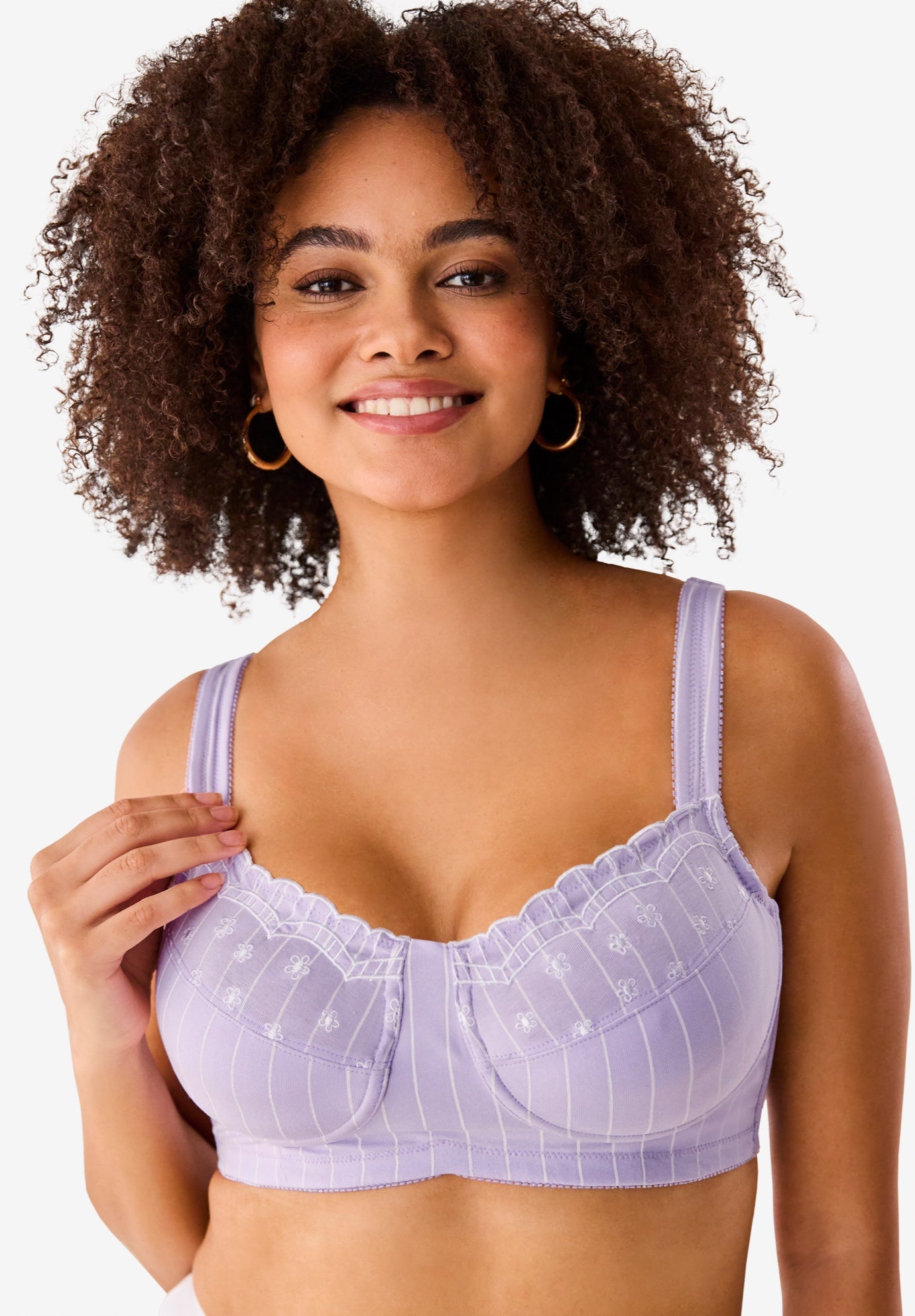 Comfort Choice&reg; Pinstripe Wireless Bra image number 0
