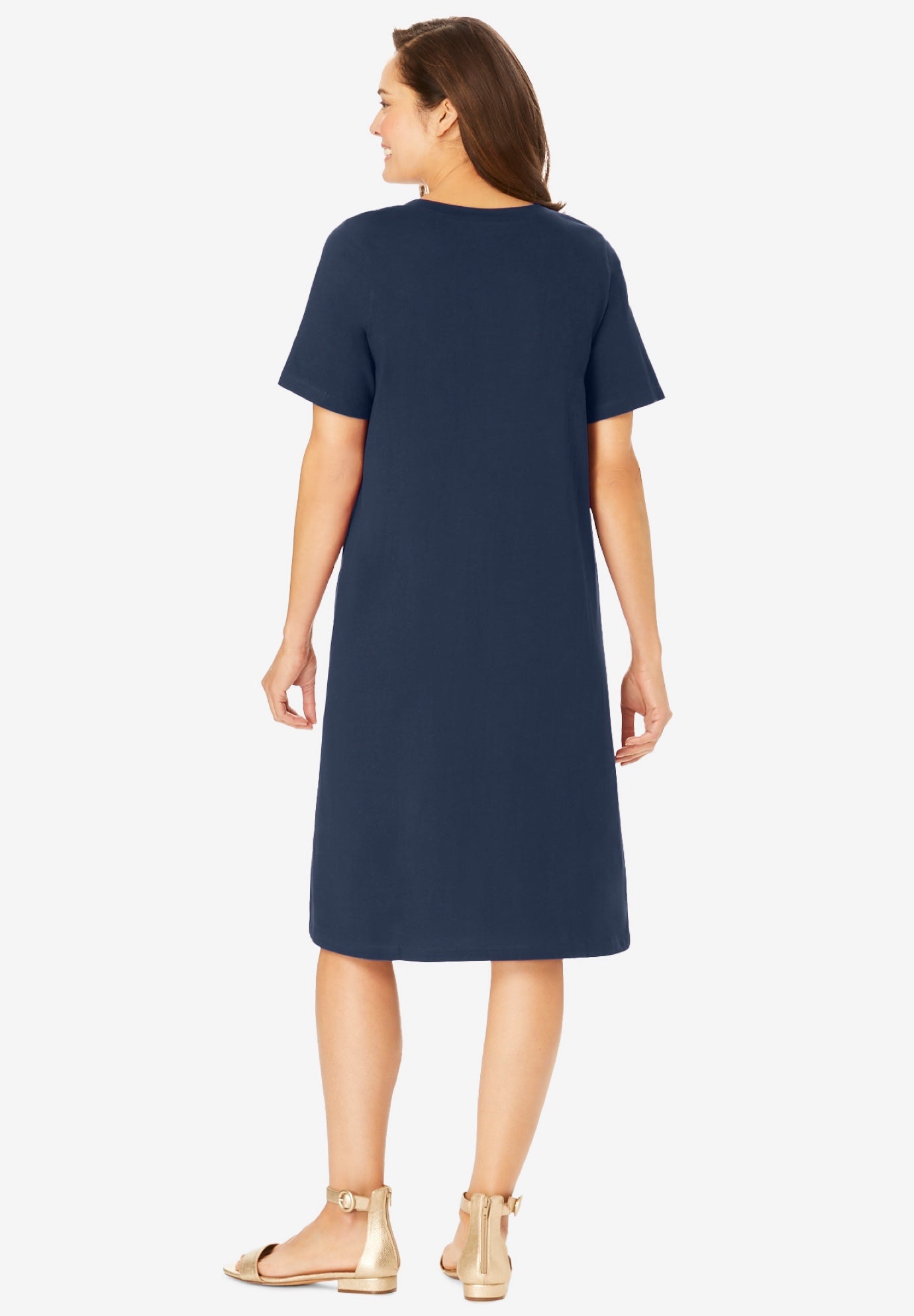 Perfect Short-Sleeve V-Neck Tee Dress image number 1