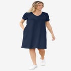 Perfect Short-Sleeve V-Neck Tee Dress image number 0