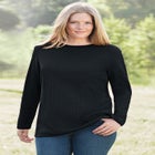 Long-Sleeve Crewneck Soft Waffle Knit Thermal Shirt image number 0