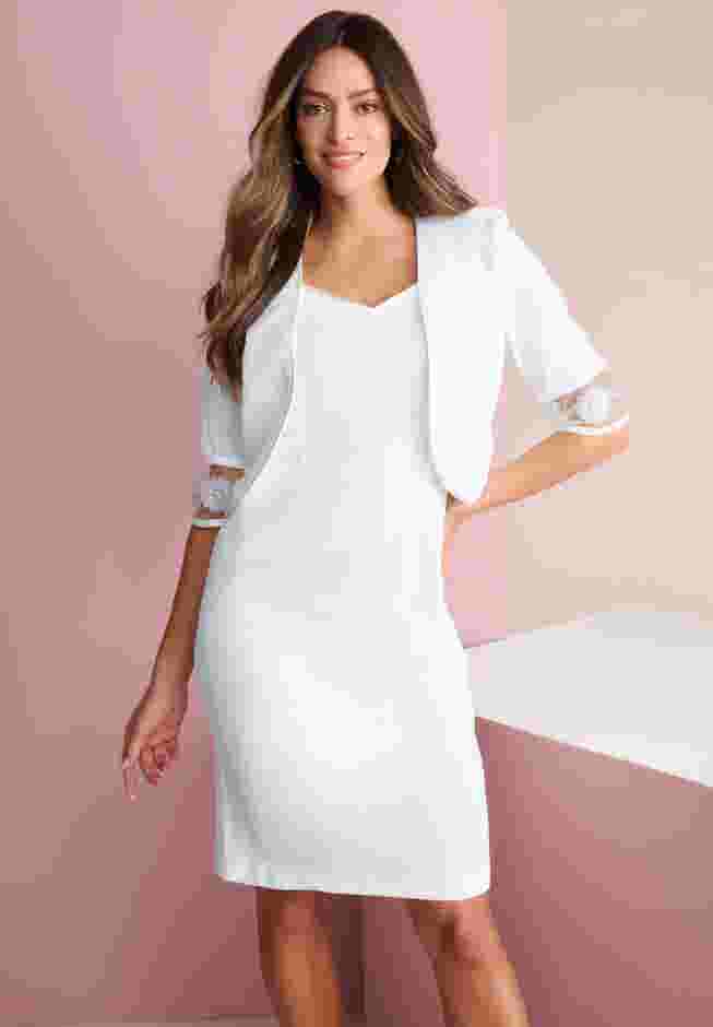 Embellished Jacket And Dress Set image number 3