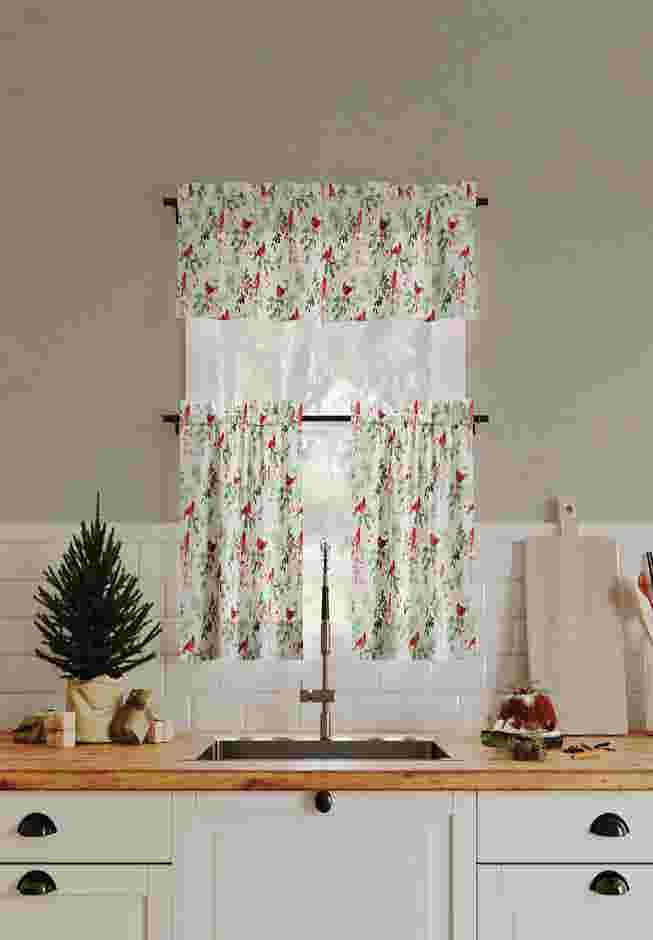 Cardinal Printed Tier & Valance image number 0