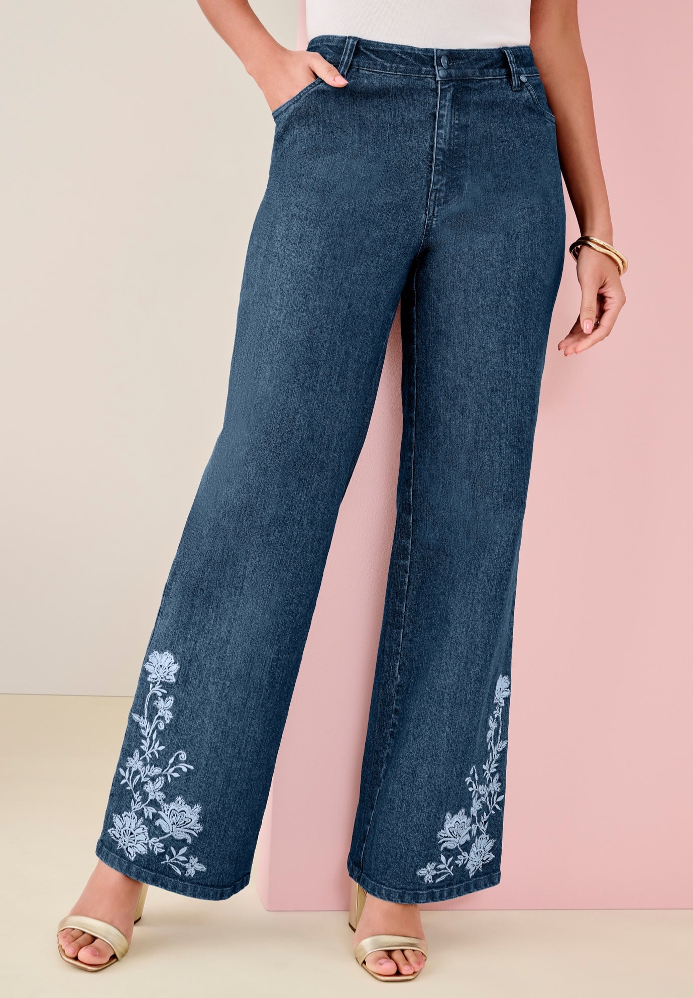 Embellished Wide-Leg Jeans image number 0