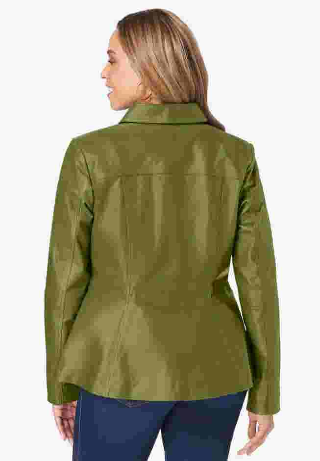 Leather Peplum Jacket image number 1