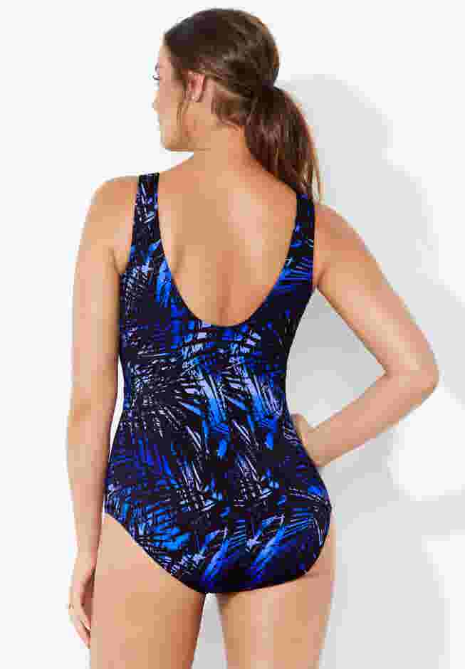 Chlorine Resistant Spliced Tank One Piece Swimsuit image number 1