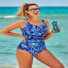 Chlorine Resistant Spliced Tank One Piece Swimsuit image number null