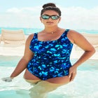 Chlorine Resistant Spliced Tank One Piece Swimsuit image number null