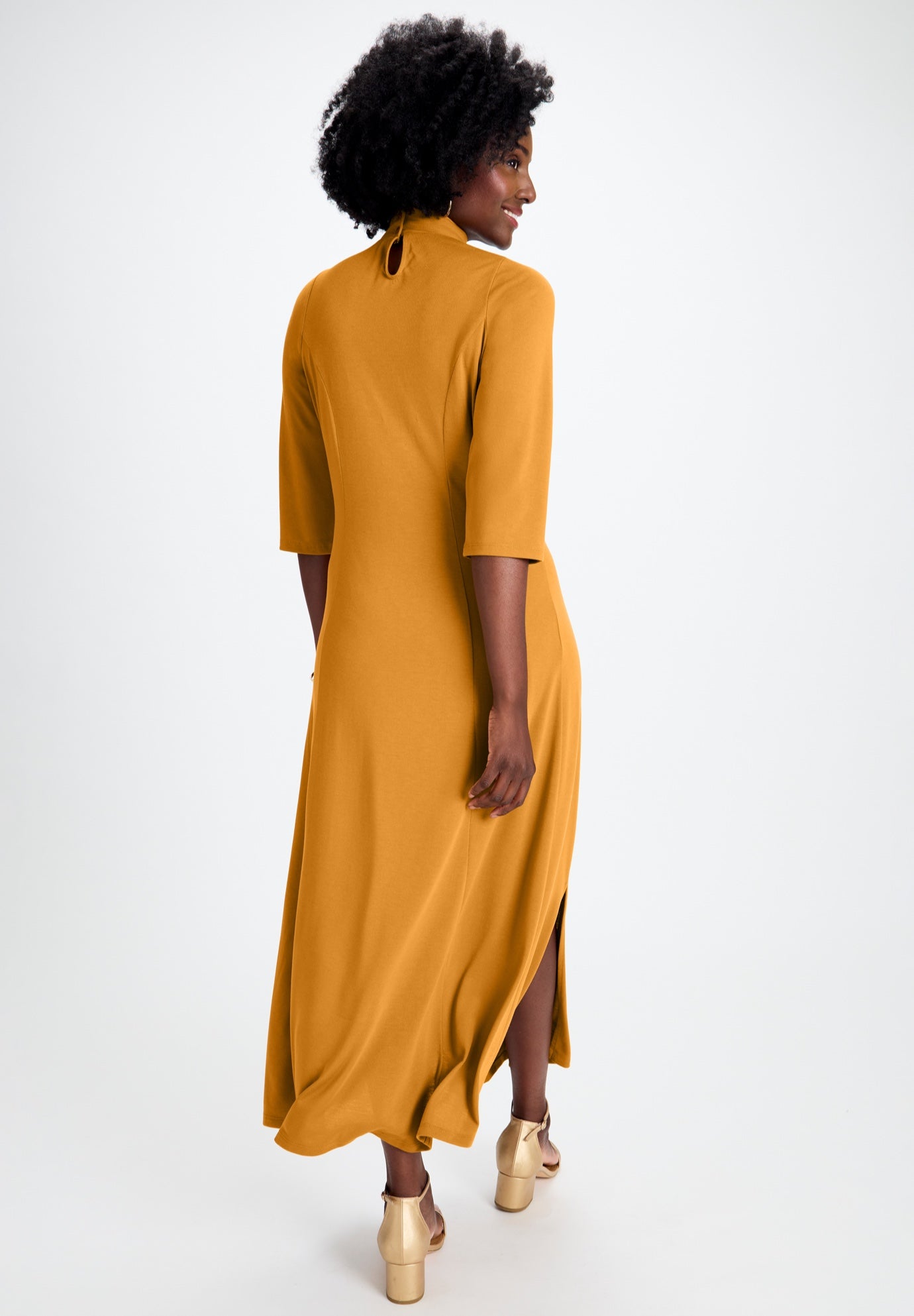 Mockneck Slit Maxi Dress image number 1