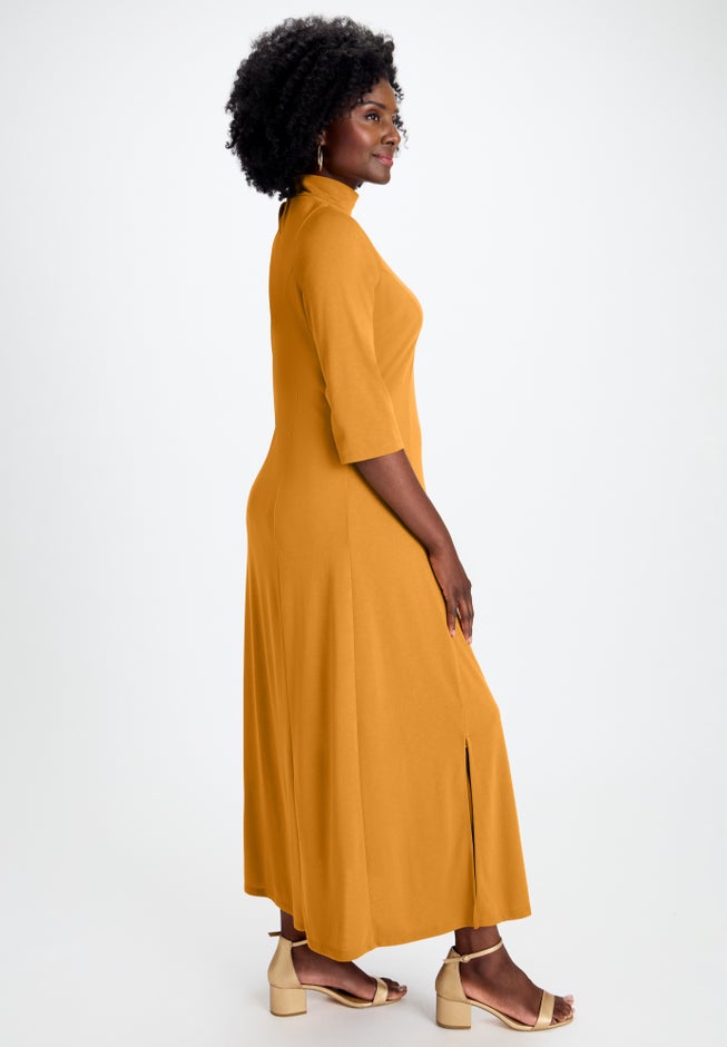 Mockneck Slit Maxi Dress image number 2