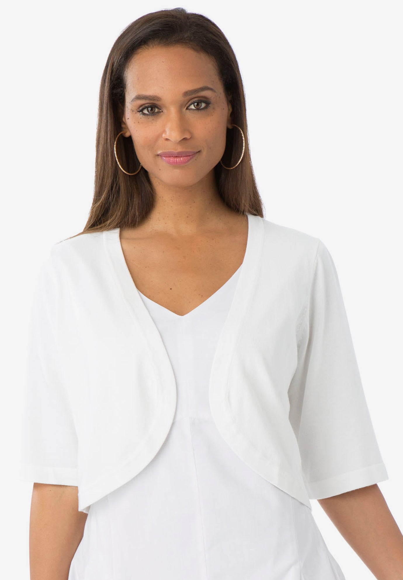 Curved Hem Shrug image number 0