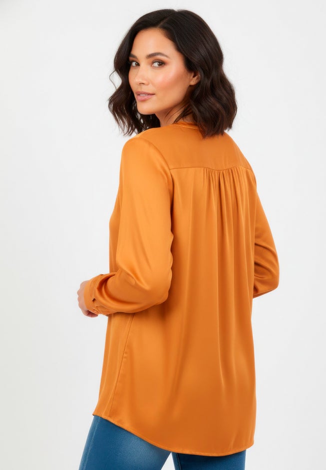 Georgette Roll-Tab Utility Shirt image number 1