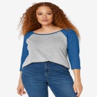 Colorblock 3/4 Sleeve Tee image number null