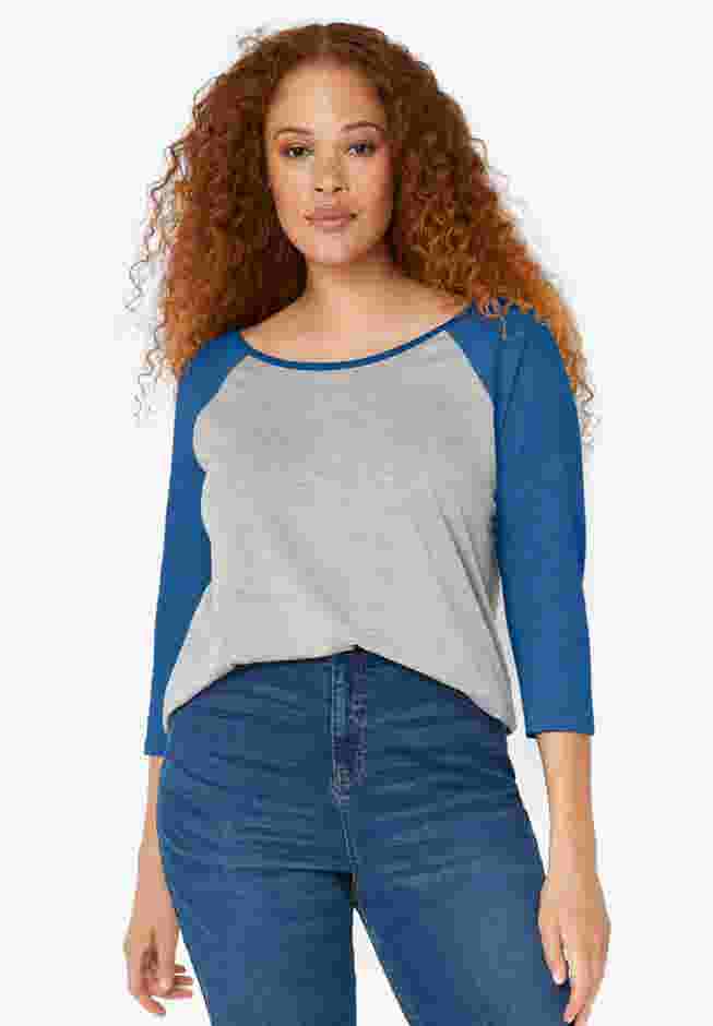 Colorblock 3/4 Sleeve Tee image number 0