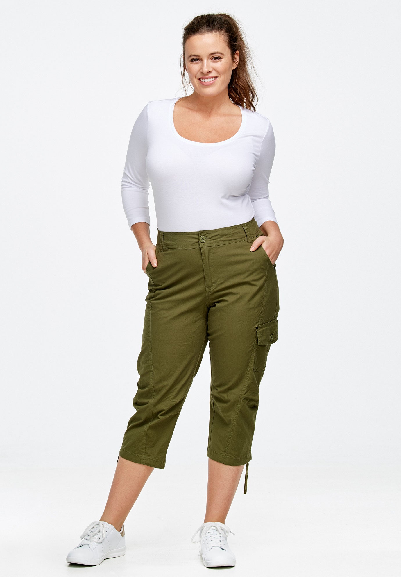 Stretch Cargo Capris by ellos® image number 0