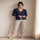 V-Neck Button Front 100% Cotton Everyday Cardigan image number null