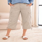Stretch Mid-rise Cargo Capris image number null