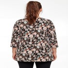 Stretch Knit V-neck 3/4 Sleeve Knot Front Tunic image number null