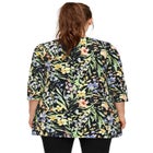 Stretch Knit V-neck 3/4 Sleeve Knot Front Tunic image number null