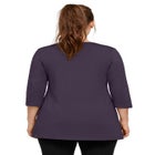 Stretch Jersey Knit V-Neck Three-Quarter Sleeve Knot Front Tunic image number 1