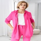 French Terry Long Zip Front Hoodie image number null