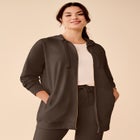 Ellos Studio French Terry Long Sleeve Zip-Front Tunic Hoodie image number null