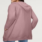 French Terry Long Zip Front Hoodie image number null