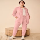 French Terry Long Zip Front Hoodie image number null