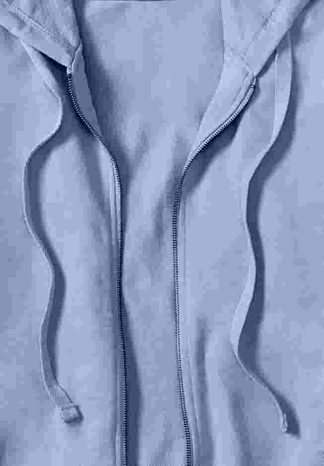 French Terry Long Zip Front Hoodie image number 2