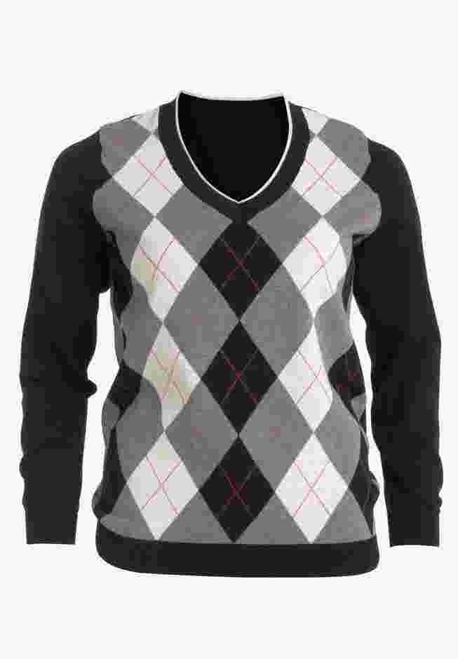 V-neck Argyle Sweater image number 0