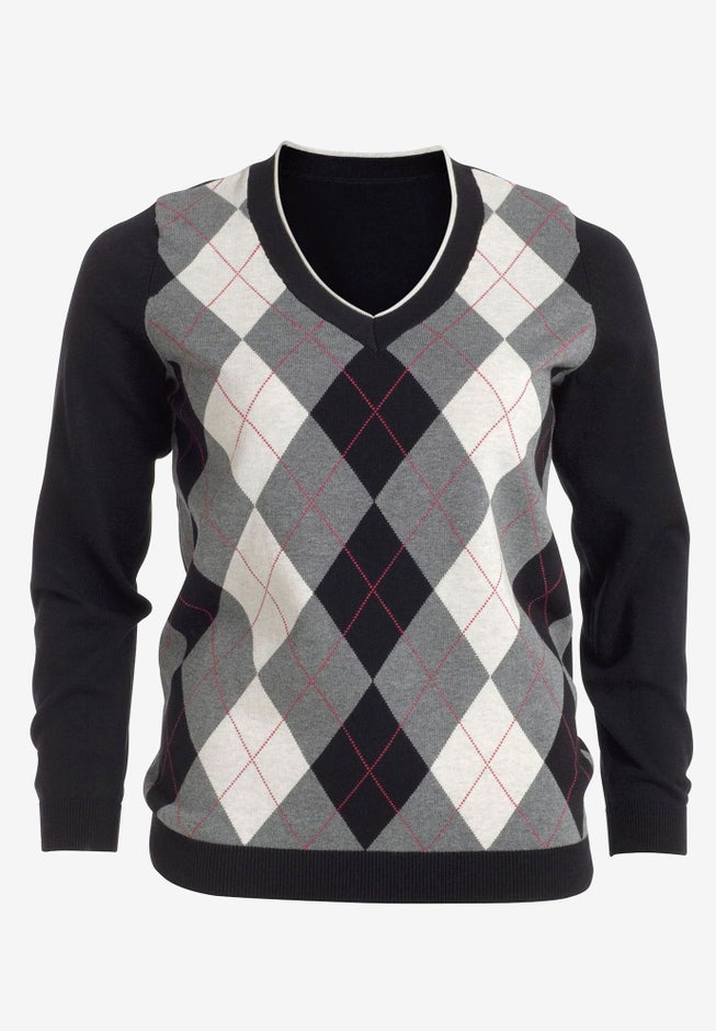 V-neck Argyle Sweater image number 0