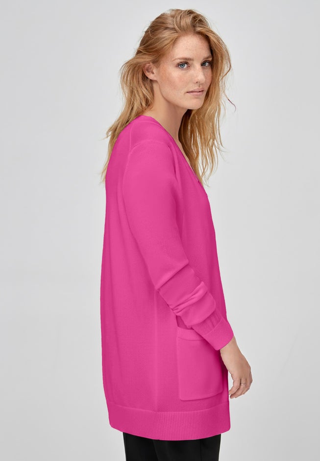 V-Neck Button-Front 100% Cotton Boyfriend Cardigan image number 1